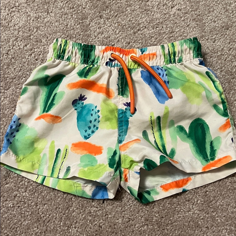 Zara Baby Cactus Print Swim Trunks - Green, Blue, Orange